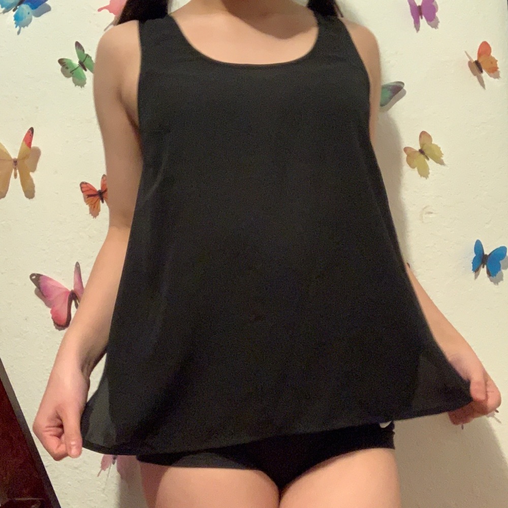 Black tank top blouse